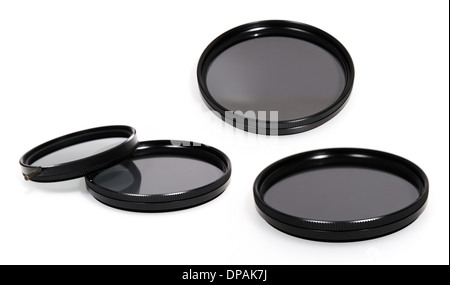Circular polarizing filter isolated on white Stock Photo