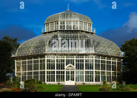 The main glasshouse of The National Botanic Gardens in Dublin, Ireland. Built in 1884 when the previous glasshouse was damaged Stock Photo