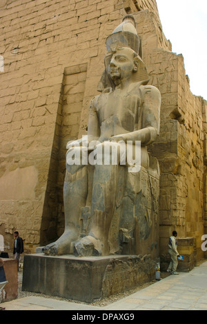 Pharaoh at entry into Karnak Temple in Luxor, Egypt. Stock Photo