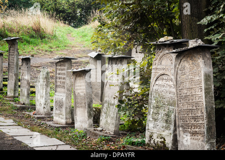 Tombstones, Jewish cemetery, Jewish quarter Kazimierz, Krakow, Poland, Europe Stock Photo