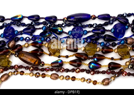 colourful beads background on white Stock Photo