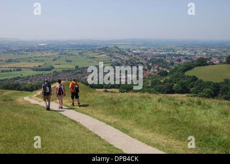 magical view from Glastonbury Tor in Somerset, United Kingdom Stock Photo