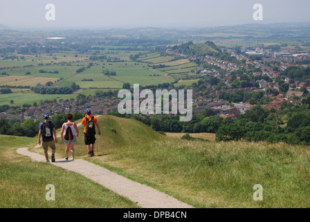 magical view from Glastonbury Tor in Somerset, United Kingdom Stock Photo