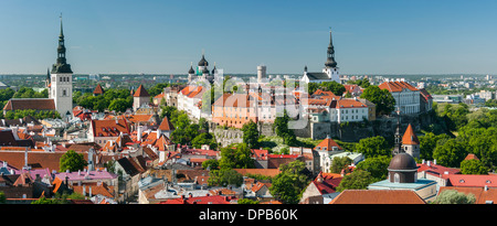 Panorama of the Old Town of Tallinn, Estonia, in summer Stock Photo