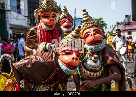 Hanuman performers at Tamil, Vale Festival.. Colombo, Sri Lanka Stock Photo