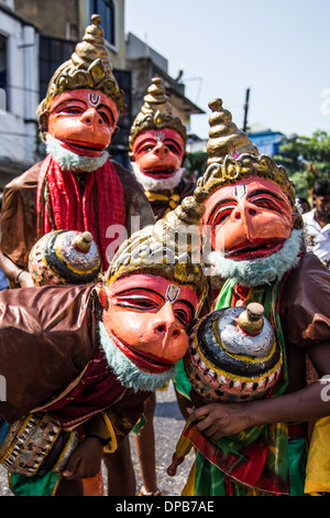 Hanuman performers at Tamil, Vale Festival.. Colombo, Sri Lanka Stock Photo
