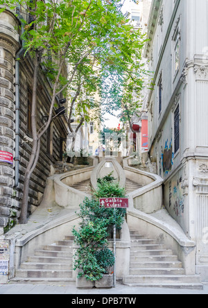 ISTANBUL, TURKEY. The Camondo Stairs at Karakoy in Beyoglu district Stock Photo