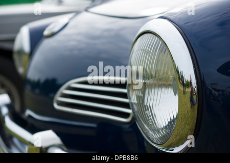 The two-door coupe Volkswagen Karmann Ghia, a front view (focus on foreground) Stock Photo