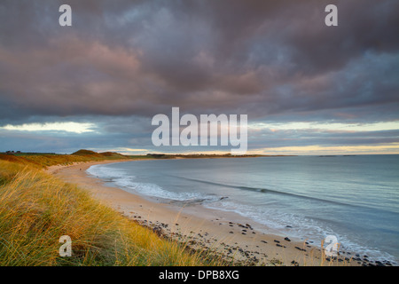 sunrise over Embleton Bay, Northumberland, England. Stock Photo