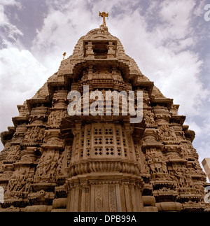 Jagdish Temple in Udaipur in Rajasthan in India in South Asia. Hindu Religion Prayer Culture History Travel Architecture Building Art Sculpture Stock Photo