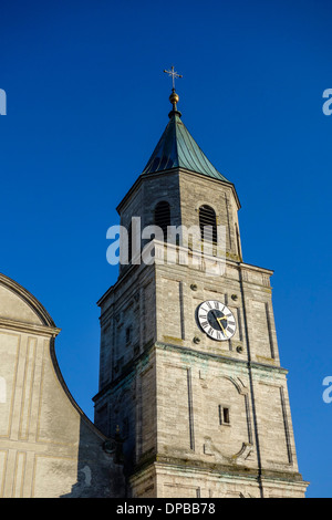 Parish church in Polling, Upper Bavaria, Bavaria, Germany Stock Photo