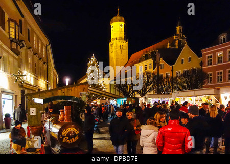 Christmas market in Weilheim, Upper Bavaria, Germany Stock Photo