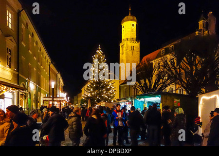Christmas market in Weilheim, Upper Bavaria, Germany Stock Photo