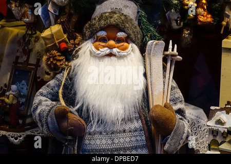 Christmas decoration in the shop window, Santa Claus Stock Photo