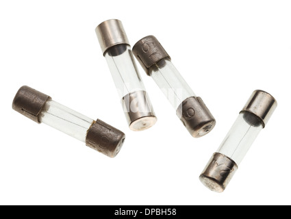 several thermal fuses isolated on white background Stock Photo