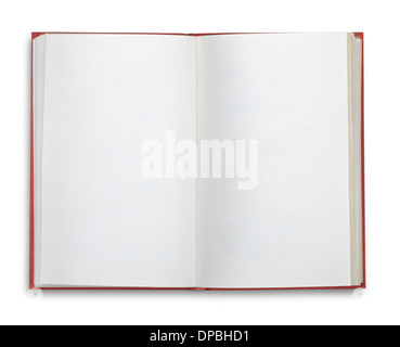 Open blank book isolated on white