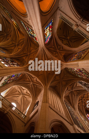 The ceiling of Saint-Gervais-et-Saint-Protais Church of Paris. Stock Photo