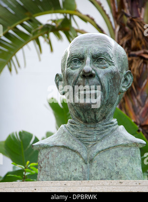 Bronze Sculpture, portrait of Pablo Picasso. Spain. Stock Photo