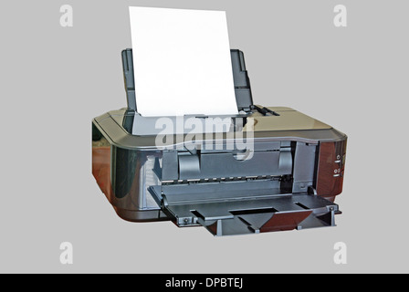 Inkjet black printer isolated on a grey background Stock Photo