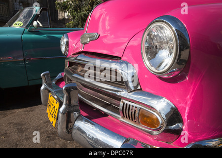 1951 Chevrolet Bel Air Convertibles in Havana, among an estimated 60,000 pre-embargo US automobiles still surviving in Cuba Stock Photo