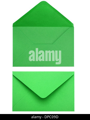 green envelope isolated on white background Stock Photo