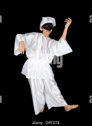 Pulcinella, traditonal neapolitan mask on black background Stock Photo