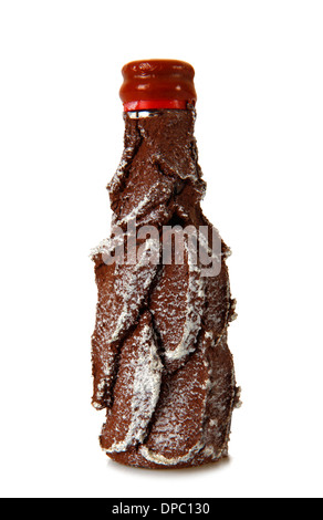 Brown mini bottle on white background Stock Photo