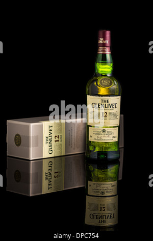 Photo of a 12 year old Glenlivet single malt scotch whisky Stock Photo