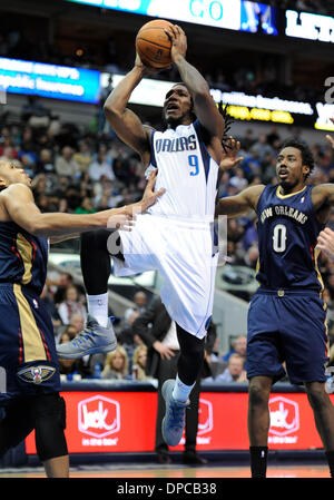 Jan 11, 2014: Dallas Mavericks small forward Jae Crowder #9 during an NBA game between the New Orleans Pelicans and the Dallas Mavericks at the American Airlines Center in Dallas, TX Dallas defeated New Orleans 110-107 Stock Photo