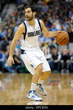 Jan 11, 2014: Dallas Mavericks point guard Jose Calderon #8 during an NBA game between the New Orleans Pelicans and the Dallas Mavericks at the American Airlines Center in Dallas, TX Dallas defeated New Orleans 110-107 Stock Photo