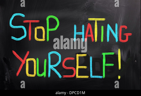 Stop Hating Yourself Concept Stock Photo