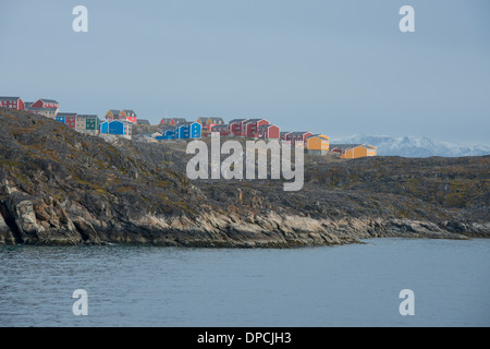 Greenland, Qeqqata Municipality, Sisimiut (aka Holsteinsborg), located above the Arctic Circle. Stock Photo