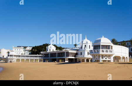 Balneario de Nuestra Señora de la Palma y del Real, Playa de La Caleta, Cádiz, Spain. Stock Photo