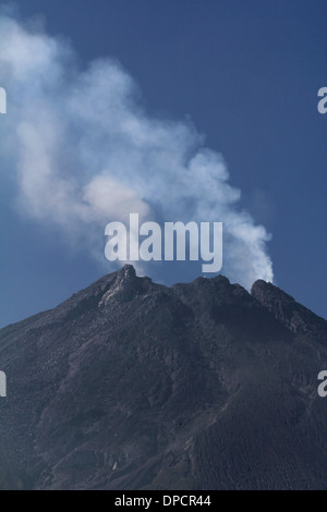 Mt Merapi smoking summit Indonesia volcano Stock Photo - Alamy