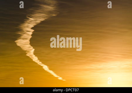 Unique cloud formation in the sky at sunset. Stock Photo