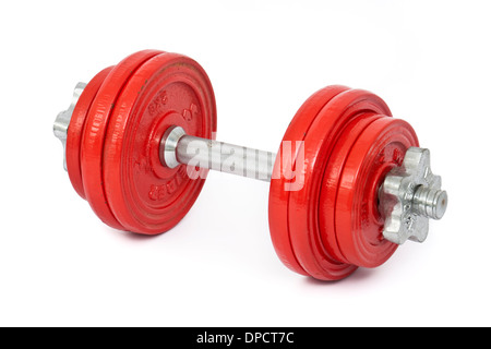 Cast-iron dumbbell weights for upper body strength training Stock Photo