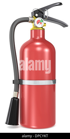 Classic red Fire Extinguisher. Stock Photo