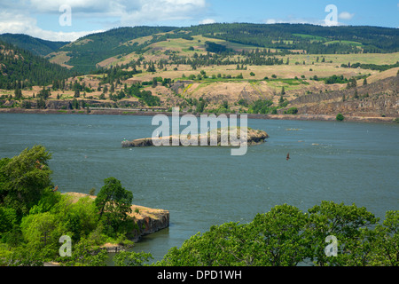 Memaloose Island, Memaloose State Park, Columbia River Gorge National Scenic Area, Oregon Stock Photo