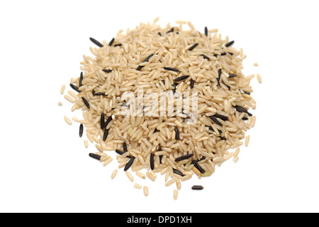 Wild Rice and Brown Rice Stock Photo