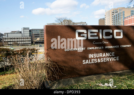 The headquarters GEICO, also known as the Government Employee Insurance Company in Chevy Chase, Maryland. Stock Photo