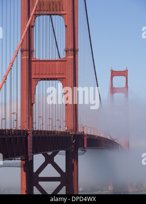 San Francisco's Golden Gate Bridge in the fog Stock Photo