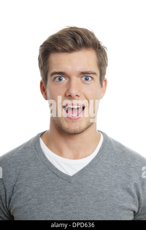 young man looking surprised Stock Photo