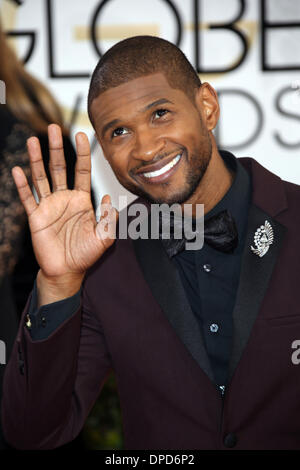 Los Angeles, USA. 12th January 2014. Usher attends the 71st Annual Golden Globe Awards aka Golden Globes at Hotel Beverly Hilton in Los Angeles, USA, on 12 January 2014. Photo: Hubert Boesl/dpa/Alamy Live News  Stock Photo