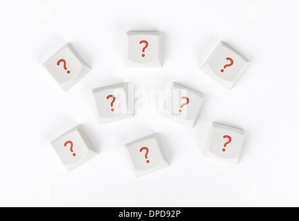 Concept of computer keyboard button with question mark symbolizing a confusion and searching answers Stock Photo
