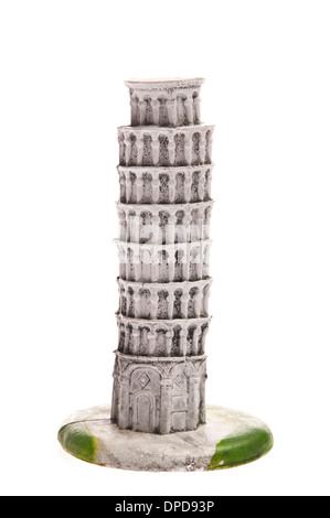 plastic replica of famous monument leaning tower of Pisa Stock Photo