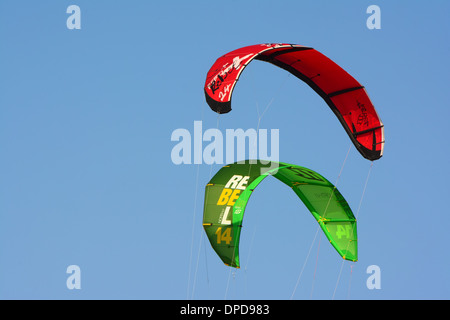 Kite surfing, Kites in the air Stock Photo