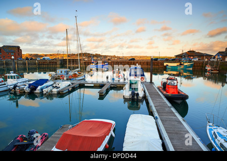 Evening view of Padstow harbour, North Cornwall Stock Photo