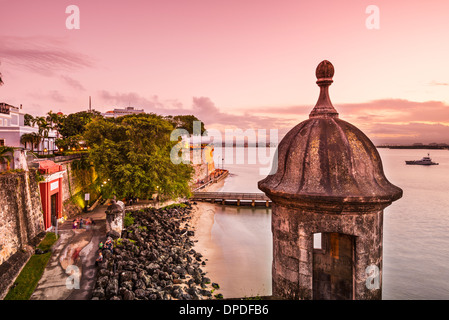 San Juan, Puerto Rico coast at Paseo de la Princesa. Stock Photo