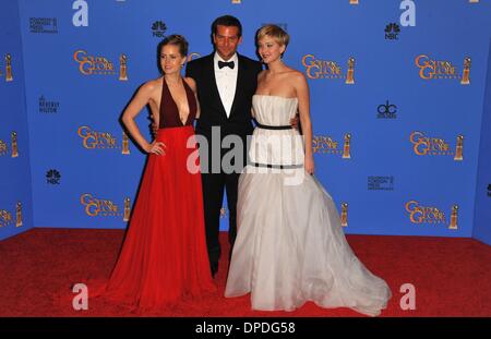 Los Angeles, CA, USA. 12th Jan, 2014. Amy Adams, Bradley Cooper, Jennifer Lawrence in the press room for 71st Golden Globes Awards - Press Room, The Beverly Hilton Hotel, Los Angeles, CA January 12, 2014. Credit:  Linda Wheeler/Everett Collection/Alamy Live News Stock Photo