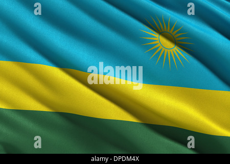Rwanda flag. Rwandan national banner and patriotic symbol. Official ...